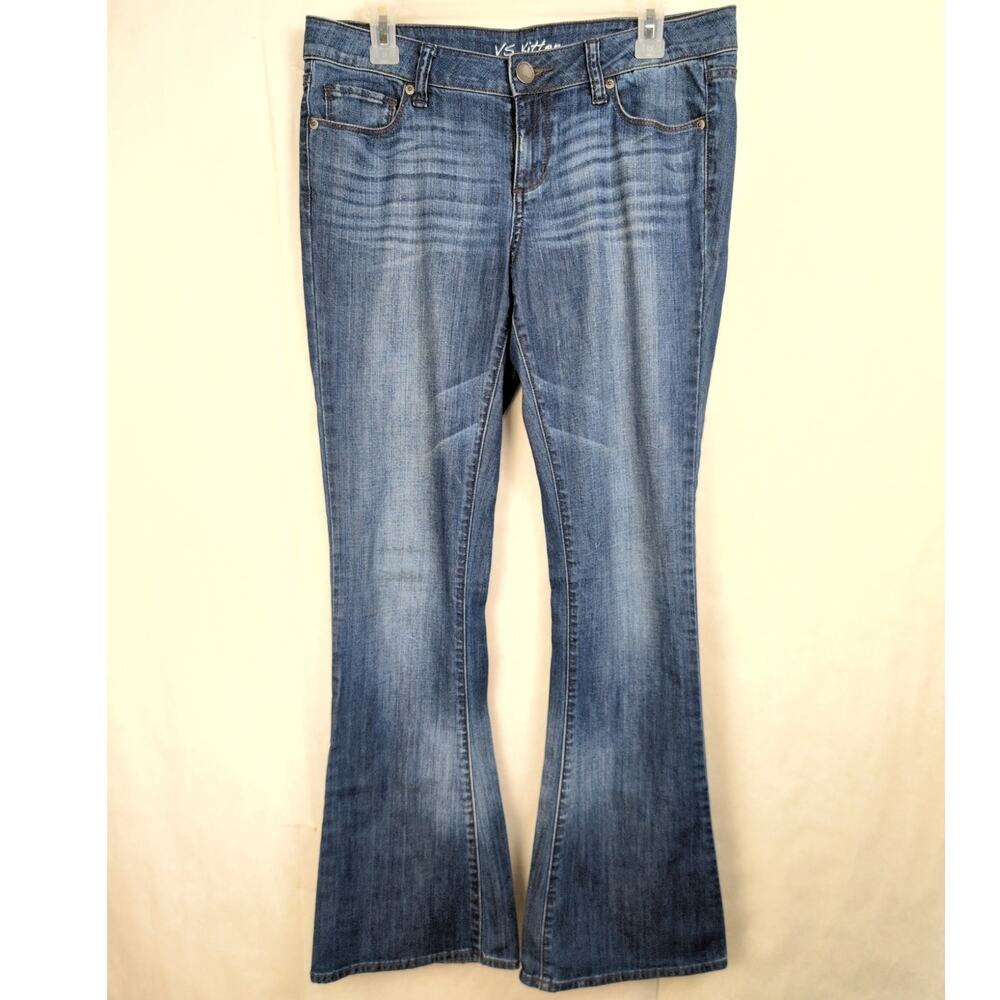 Victorias Secret Kitten flare leg blue jeans Size 8 Y2K Western Boho Denim Retro